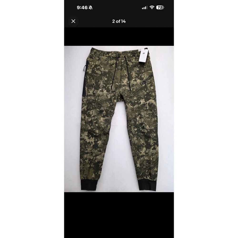 Nike Sportswear Tech Fleece Track Pants Joggers Mens Small Camo Olive HV5053-276 - Picture 3 of 6